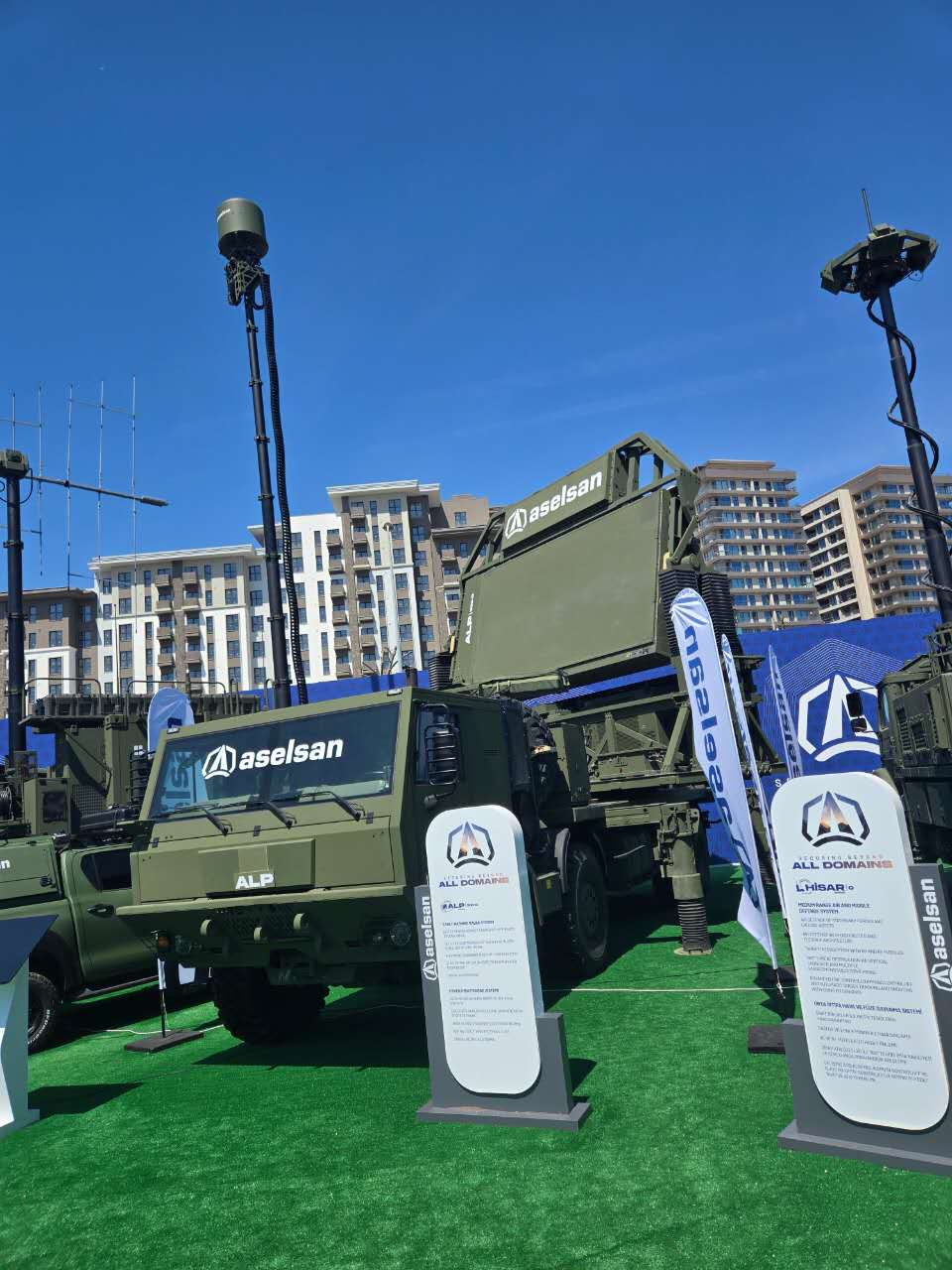 ASELSAN ALP and HISAR air-defense display at SAHA 2026
