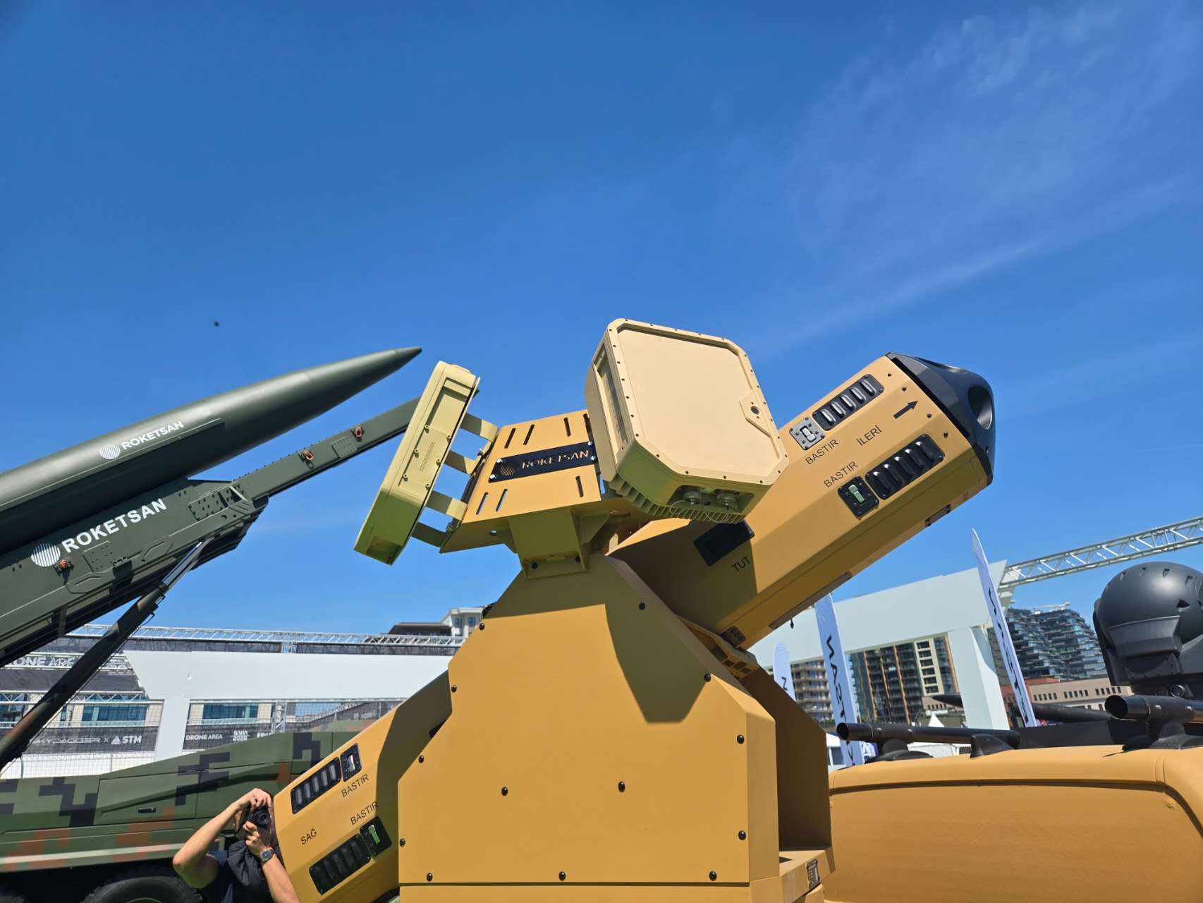 BASTIR counter-UAS launcher display at SAHA 2026